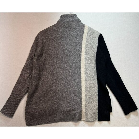 Athleta Women's Merino Wool Turtleneck Sweater Long Sleeve Sz M Multi Colorblock - Picture 2 of 12